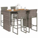 vidaXL 5-delige Tuinbarset zonder kussens poly rattan acacia, Verzenden, Nieuw, Rotan, 4 zitplaatsen