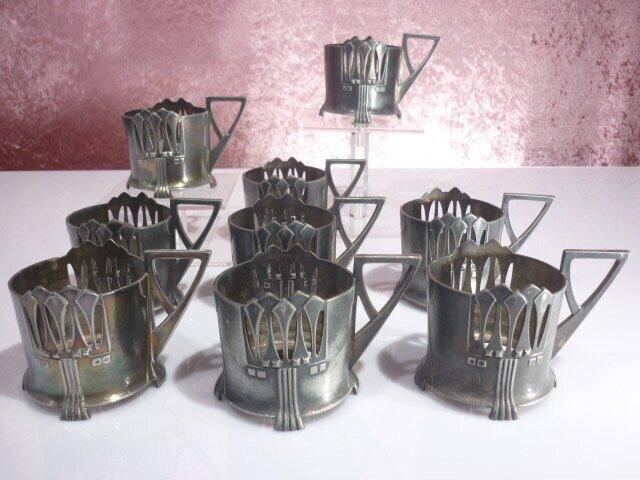 Art nouveau Wmf - Beker (9) - Verzilverd, Antiek en Kunst, Kunst | Designobjecten