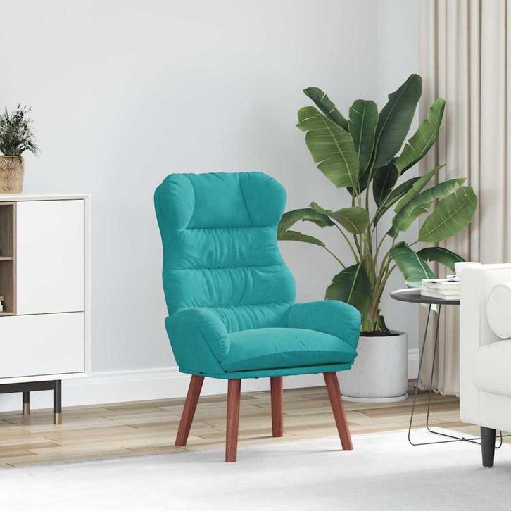 vidaXL Fauteuil Turquoise 69 x 74 x 93 cm Fluweel, Huis en Inrichting, Fauteuils, Nieuw, Verzenden