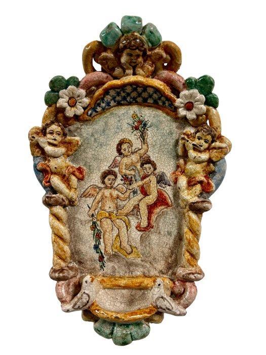 Wijwatervat - 1950-1960 - Putti - 26 cm, Antiek en Kunst, Antiek | Boeken en Bijbels