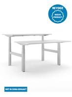 Laag-hoog duo bureau Excellent - zilvergrijs - blad na..., Nieuw in verpakking