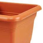 Bloembak Nora kunststof terracotta - 28 x 28 x 22 cm, Tuin en Terras, Verzenden, Nieuw