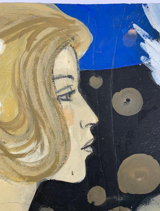 Yves Ganne (1931-2019) - Portrait de Jeune Fille à la, Antiek en Kunst, Kunst | Schilderijen | Klassiek