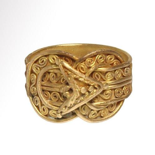 Oud-Romeins Goud Ring met het Heraklesknots, Antiek en Kunst, Antiek | Overige Antiek