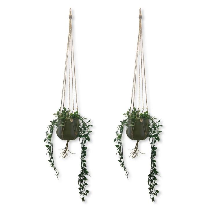 Voordeelset van 2 Plantenhangers - Jute - 100 cm - Macramé, Huis en Inrichting, Woonaccessoires | Overige, Nieuw, Ophalen of Verzenden