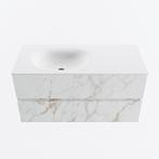 MONDIAZ VICA 100cm badmeubel onderkast Carrara 2 lades., Ophalen of Verzenden, Nieuw, Bad