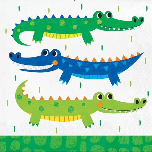 Servetten Krokodil 33cm 16st, Hobby en Vrije tijd, Feestartikelen, Nieuw, Verzenden