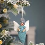 Wolvilt Hanger Engeltje Kerst - IJsblauw - Fairtrade Homedec, Diversen, Kerst, Ophalen of Verzenden, Nieuw