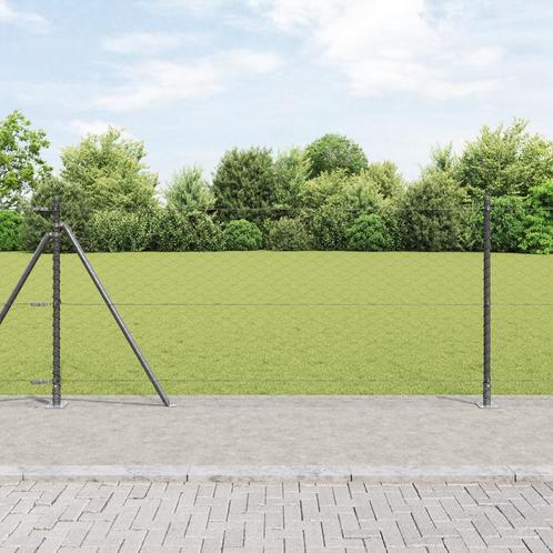 vidaXL Hexagon Hek Grijs 0.8x10 m Staal, Tuin en Terras, Schuttingen, Nieuw, IJzer, Verzenden