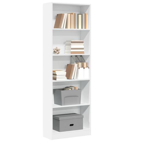 vidaXL Boekenkast 60x24x176 cm bewerkt hout wit, Huis en Inrichting, Kasten | Boekenkasten, Nieuw, Overige houtsoorten, Verzenden