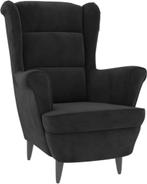 vidaXL Fauteuil fluweel zwart, Huis en Inrichting, Fauteuils, Ophalen of Verzenden, Zo goed als nieuw