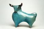 Urszula Despet - sculptuur, Blue Bull - 14 cm - Keramiek -
