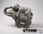 Boeddha olifant l55b24h44 cm grijs Stone-Lite - stonE'lite, Nieuw, Verzenden