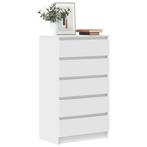 vidaXL Ladekast 60x36x103 cm bewerkt hout wit, Huis en Inrichting, Verzenden, 100 tot 150 cm, Nieuw, 50 tot 100 cm