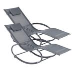 Ligstoel schommelstoel 153x63x80,5 cm donkergrijs set van 2, Tuin en Terras, Ligbedden, Verzenden, Nieuw