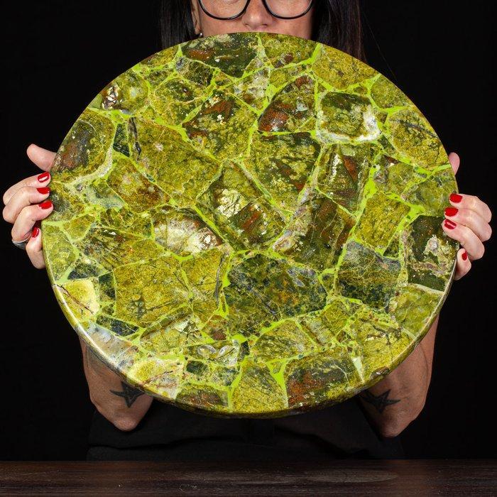 Uniek en kostbaar: tafel met superieur in Groen Opaal -, Verzamelen, Mineralen en Fossielen