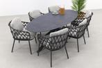 4SO Calpi/Privada 240x107 - Ovale tuinset - 7-delig, Tuin en Terras, Verzenden, Nieuw, Rvs, Tuinset