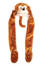 Muts Wanten Aap Sjaalmuts met Oortjes Aapje Bruin Oranje Bon, Kinderen en Baby's, Ophalen of Verzenden, Nieuw