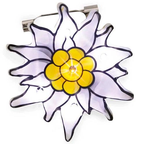 Tiroler broche met een edelweiss bloem - Sieraden, Hobby en Vrije tijd, Feestartikelen, Verzenden