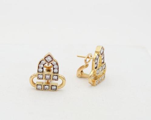 Oorbellen - 18 karaat Geel goud Diamant (Natuurlijk), Sieraden, Tassen en Uiterlijk, Oorbellen