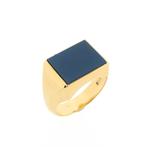 Gouden zegelring met blauwe lagensteen | Constant, Sieraden, Tassen en Uiterlijk, Ringen, Goud, Goud, Gebruikt, Verzenden