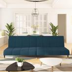 vidaXL Slaapbank 2-zits fluweel blauw, Huis en Inrichting, Verzenden, Nieuw, Tweepersoons, Stof