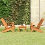 vidaXL 3-delige Loungeset Adirondack massief acaciahout, Tuin en Terras, Verzenden, Nieuw, Hardhout, Loungeset