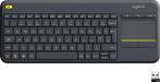 Draadloos Touch Toetsenbord - QWERTY ISO Zwart Logitech K400, Computers en Software, Toetsenborden, Verzenden, Nieuw