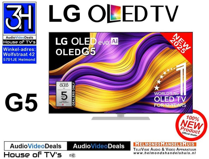 Nieuwe LG OLED65G56LS 65 inch 4K OLED TV Laagste prijs, Audio, Tv en Foto, Televisies, 100 cm of meer, Smart TV, 120 Hz, 4k (UHD)