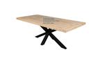 ROBUUSTE en INDUSTRIËLE TAFEL met STALEN ONDERSTEL, Overige houtsoorten, Vijf personen of meer, Rechthoekig, Nieuw