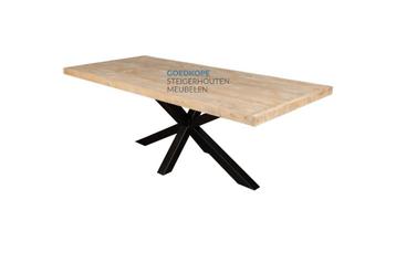 ROBUUSTE en INDUSTRIËLE TAFEL met STALEN ONDERSTEL beschikbaar voor biedingen