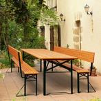 Biertafelset 3-delig 170 x 70cm met rugleuning, Tuin en Terras, Verzenden, Nieuw