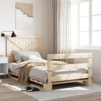 vidaXL Bedframe met hoofdbord massief grenenhout 100x200 cm, 100 cm, Eenpersoons, Bruin, Verzenden