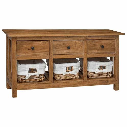vidaXL Dressoir 100x30x50 cm massief mahoniehout, Huis en Inrichting, Kasten | Dressoirs, 25 tot 50 cm, Nieuw, 100 tot 150 cm