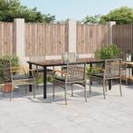 vidaXL 7-delige Tuinset met kussens poly rattan grijs, Tuin en Terras, 6 zitplaatsen, Nieuw, Tuinset, Verzenden