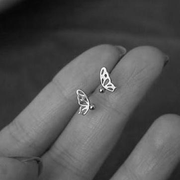 Zilveren minimalistische vlinder oorstekers, Sieraden, Tassen en Uiterlijk, Oorbellen, Nieuw, Verzenden