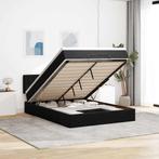 vidaXL Ottoman bed met matras en LEDs 140x190cm fluweel, Verzenden, Zwart, Stof, Nieuw