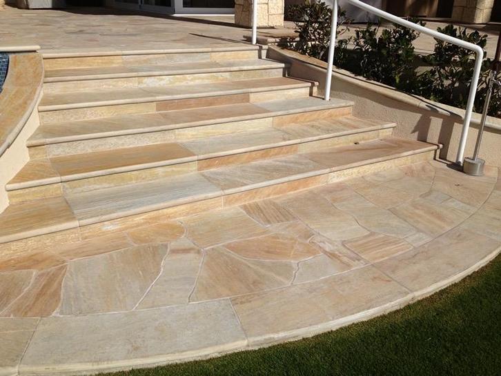 Brasil Yellow flagstone / Florida Yellow flagstones, Tuin en Terras, Tegels en Klinkers, Terrastegels, Nieuw, Natuursteen