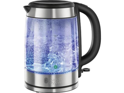 Russell Hobbs -  21600-57 Glass  - Zilver, Witgoed en Apparatuur, Waterkokers, Nieuw, 1 tot 2 liter, Verzenden