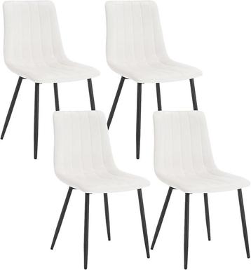 Klihome Fluwelen Eetkamerstoelen - Set van 4 - Beige beschikbaar voor biedingen