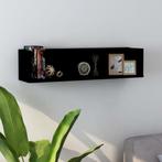 vidaXL Cd-wandschap 75x18x18 cm bewerkt hout zwart, Verzenden, Nieuw