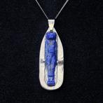 Oude Egypte, late periode Zilver, Lapis Lapis Lazuli Amulet