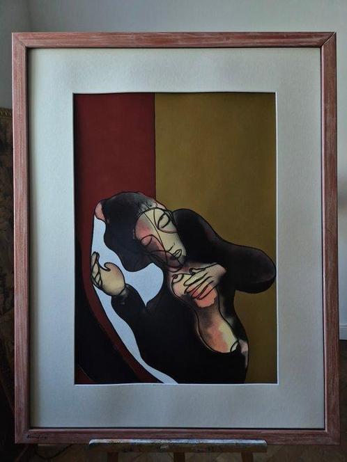 Thodorus Klavdios - Mischtechnik „Schlafende Frau“ (1995), Antiek en Kunst, Kunst | Schilderijen | Modern
