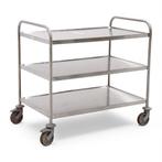 Gebruikte RVS wagens serveerkar 2 duwbeugels, Ophalen of Verzenden, Gebruikt