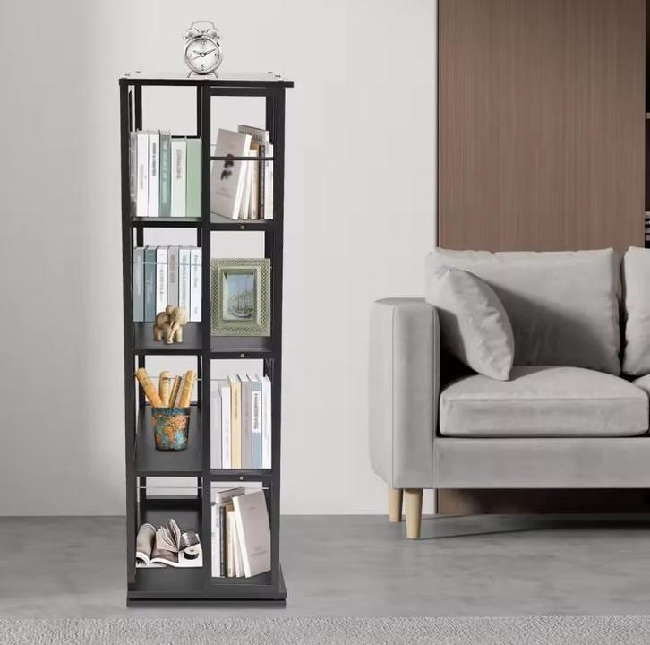 4-laags Draaibare Boekenkast –360° Rotatie en Compact 134 cm, Huis en Inrichting, Kasten | Boekenkasten, Nieuw, Verzenden