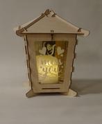 Houten lantaarn met gepersonalisserde tekst en/of afbeelding, Verzenden, Nieuw