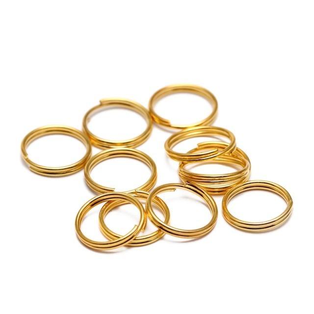 Sleutelring - 12mm - Goud - Per 10 stuks, Hobby en Vrije tijd, Kralen en Sieraden maken, Overige typen, Nieuw, Ophalen of Verzenden