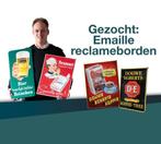 Emaille reclamebord: GEZOCHT / GEVRAAGD: oud emaille bord, Nieuw, Reclamebord