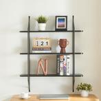 Wandrek Østfold met 3 planken 100x80x21 cm zwart [en.casa], Huis en Inrichting, Woonaccessoires | Wandplanken en Boekenplanken