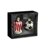 Voetbal kerst ornament | Mica Decorations | Set van 2 (Glas), Verzenden, Nieuw